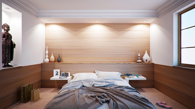 dřevěné obložení ložnice